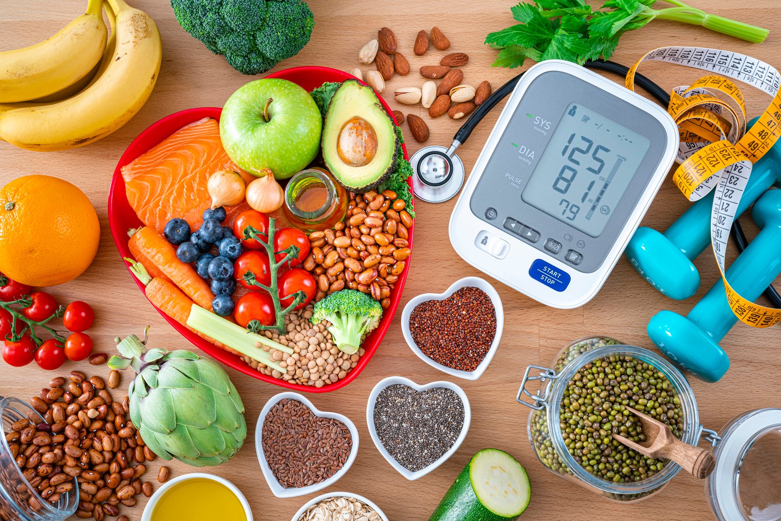 Healthy lifestyle with exercise and balanced nutrition